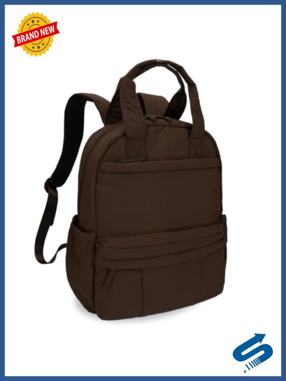 Puffy Quilted Water Resistant Laptop Backpack Lightweight Daypack for Work
